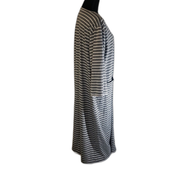 Bloggerlove Gray White Stripe Zipper Front Loungewear with Pockets Size 2XL - Picture 6 of 8